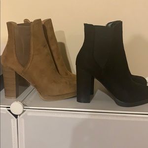 New bundle set bootie heels (tan/brown and black)